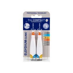Periuța interdentară, Elgydium Trio Compact, 2 bucăți, Elgydium