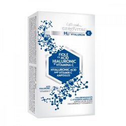 Fiole cu acid hialuronic si vitamina C Gerovital H3 Hyaluronic C, 10 x 2 ml, Farmec