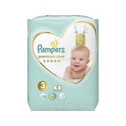 Scutece, Nr.3, Premium Care, 6-10 Kg, 20 bucăți, Pampers