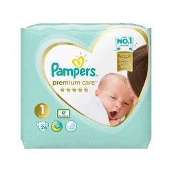 Scutece Premium Care Newborn, Nr 1, 2-5 kg, 26 buc, Pampers