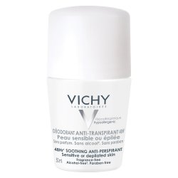 Deodorant roll-on antiperspirant fara parfum 48h, 50 ml, Vichy