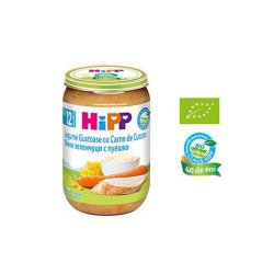Piure legume gustoase cu orez și curcan, +12 luni, 220g, Hipp