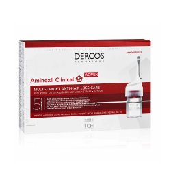 Tratament împotriva căderii părului pentru femei Dercos Aminexi Clinical 5, 21 fiole x 6 ml, Vichy