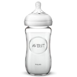 Biberon Natural din sticlă, +1 luna, 240 ml, SCF053/17, Philips Avent