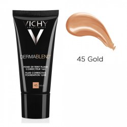 Fond de ten corector cu acoperire 16 ore DermaBlend, Nuanța 45 Gold, 30 ml, Vichy