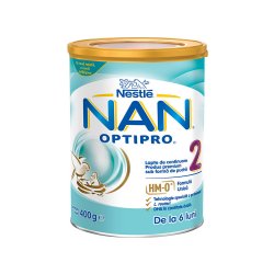 Nan 2 Optipro formulă lapte de continuare Premium, +6 luni, 400 g, Nestle