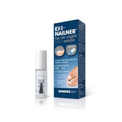Lac de unghii 2 in 1, Exi-nailner, 5 ml, Sandoz