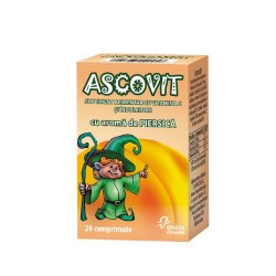 Ascovit cu Vitamina C aromă de piersică, 20 comprimate, Omega Pharma