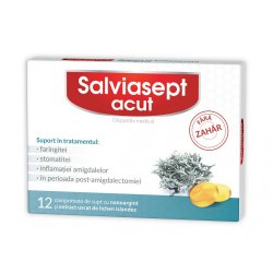 Salviasept ACUT, fără zahăr, 12 comprimate, Natur Produkt