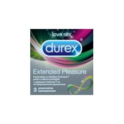 Prezervative Extended Pleasure, 3 bucati, Durex
