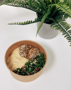 Humus, falafel & tabbouleh bowl		 image