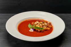 Tomatoes cream soup with basil  image