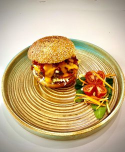 Cheesy burger image