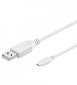 Cablu USB - microUSB alb 1.8m Goobay