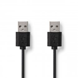 Cablu USB 2.0 Nedis USB A tata - USB A tată, 2m, negru