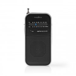 Radio FM / AM Nedis, 1.5W, dimensiuni de buzunar, argintiu / negru