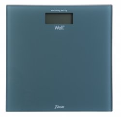 Cântar de persoane Well Bloom, afisaj LCD, albastru