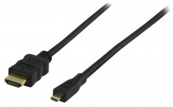 Cablu HDMI tata - micro HDMI HighSpeed Ethernet 1.5 m, negru