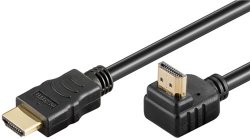 Cablu HDMI2.0 cu ethernet 19p tată - HDMI 19p tată 90° aurit OFC 1m