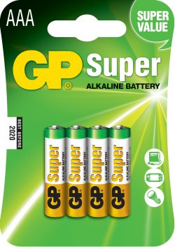 Blister compus din baterie alcalină Super GP R3 (AAA) 4 buc/blister