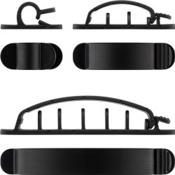 Cleme pentru gestionarea cablurilor Goobay, set 6 bucăți, negru
