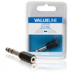 Adaptor audio 6.35 mm tata - 3.5 mm mama, negru