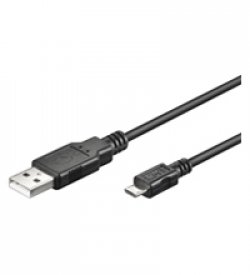 Cablu USB - microUSB negru 1.8m Goobay