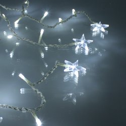 Perdea luminoasă tip turturi cu stele 100 LED-uri albe lumină rece cablu transparent WELL