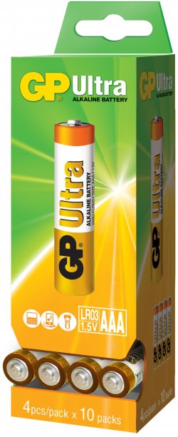 Baterie alcalina R6 (AA) dispensor 4x10 Ultra GP