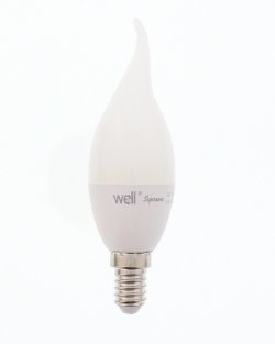 Bec cu led lumânare E14 6W 230V lumină rece Well