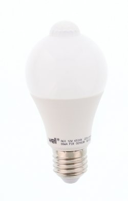 Bec cu LED cu senzor PIR A60 12W lumina rece Well