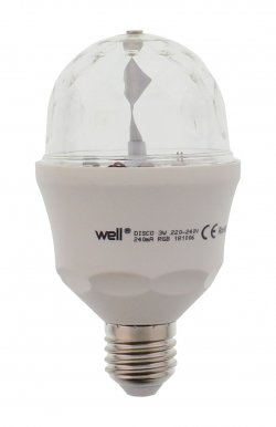 Bec cu led disco E27 3W 230V lumină RGB, Well