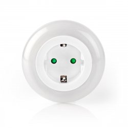 Lampă de veghe cu senzor lumină și priză Nedis, iluminare 3 culori, 10 lm