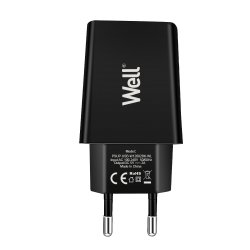 Alimentator USB 230V 1 iesire 2A negru Well