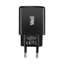 Alimentator USB 230V 2 iesiri 2.4A negru Well