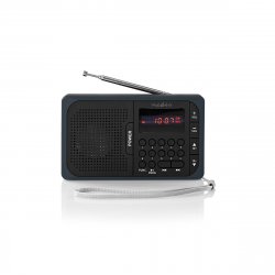 Radio portabil FM port USB si microSD 3.6W negru/gri, Nedis