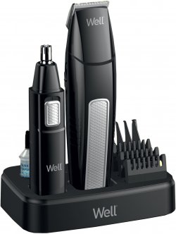 Trimmer pentru nas, urechi, bărbie, mustață, sprancene Well Groovy, cu baterie AA