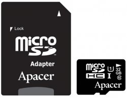 Card microSDHC UHS-I 32GB clasa10 cu adaptor SD, Apacer