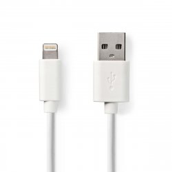 Cablu sincronizare și încărcare Apple Lightning - USB A tata, 1.0 m, alb
