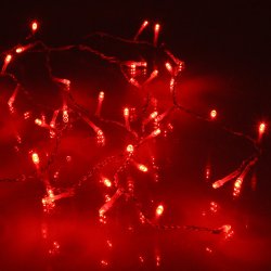Perdea 100 LED-uri roșii cu jocuri de lumini cablu roșu WELL