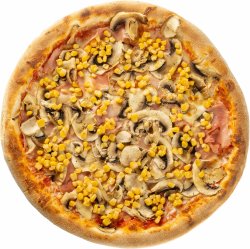 Pizza Prociutto funghi e mais image