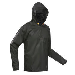 Jachetă Impermeabilă cu fermoar scurt Drumeție în natură RainCut Negru Bărbați 