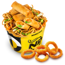 Noodle Pack Spring Rolls + Onion Rings image