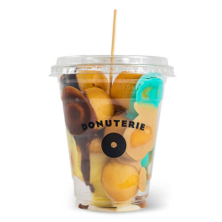 Pahar cu mini donuts cu glazuri mixte image