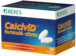 Calcivid - Formula citrat, 30 comprimate, Beres