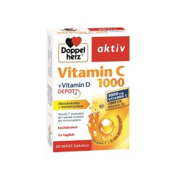 Vitamina C 1000 + Vitamina D, Depot, 30 comprimate, Doppelherz