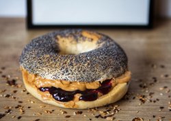 Peanut Butter and Jelly Bagel image