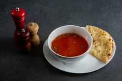 Tomato basil chicken soup image