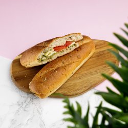 Fresh sandwich mozzarella pesto image