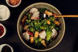 Octopus salad with augula.red pepper,red onion&parsley image